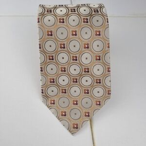 Ermenegildo Zegna Gold And Red 100%  Silk Men's Neck Tie.